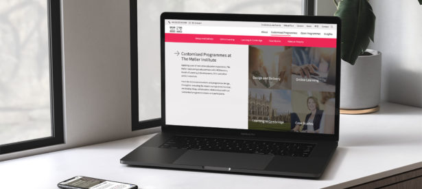 The Møller website on a laptop