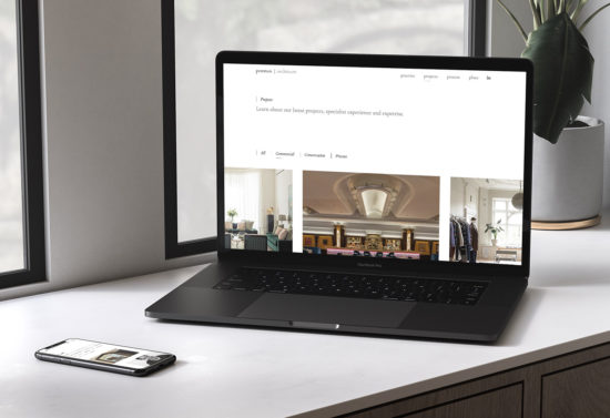 Penman Architects website on a laptop
