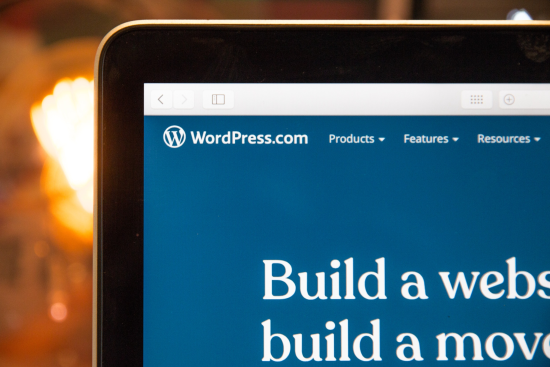 WordPress website on a laptop