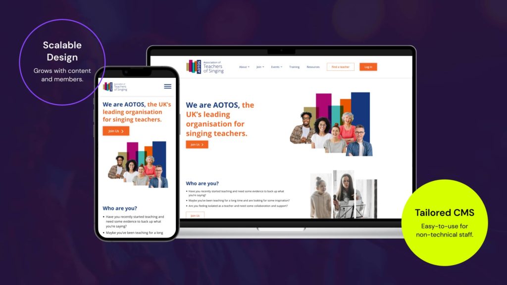 Association of teachers singing new website case study