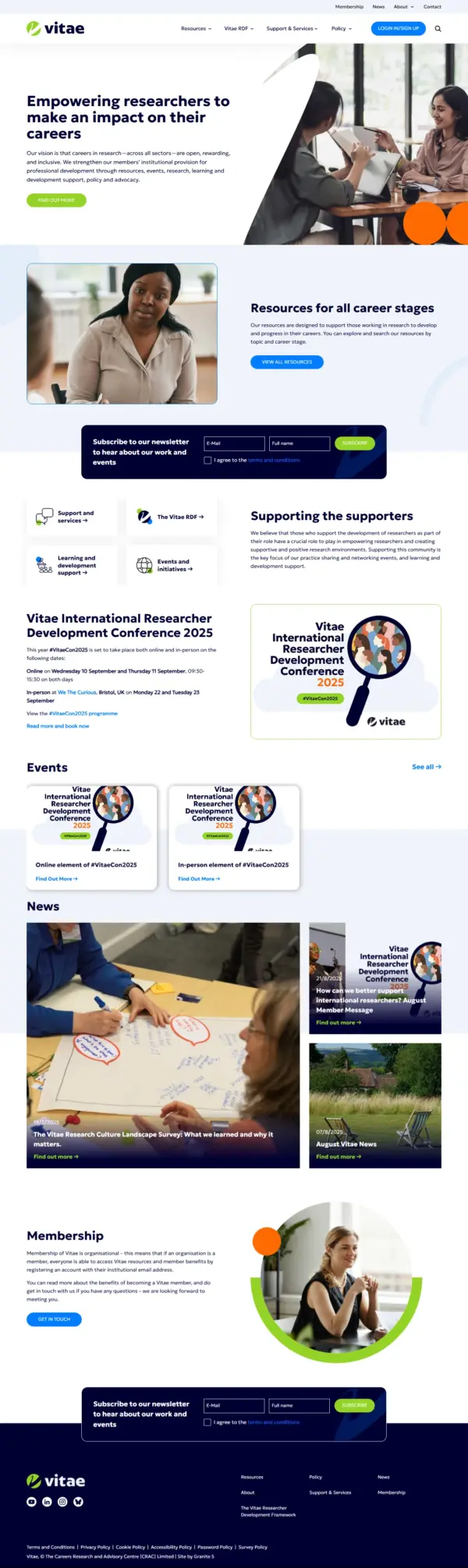 Vitae web page