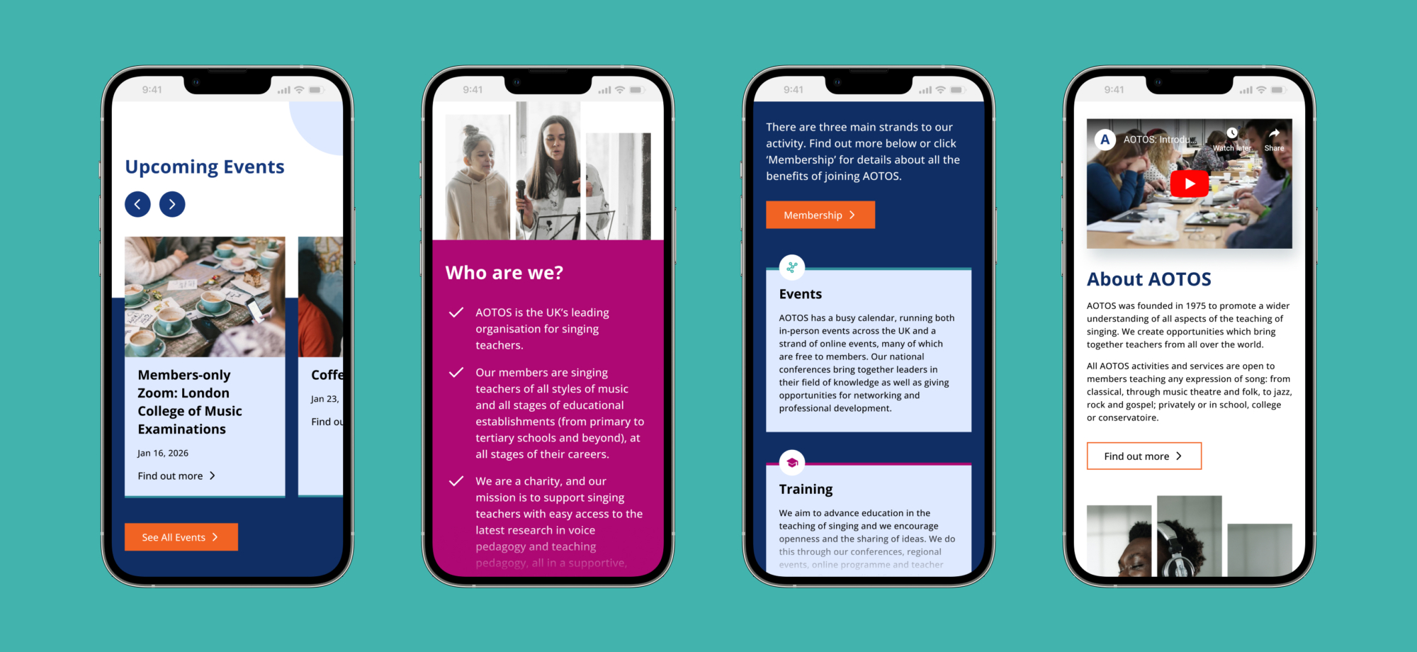 Association of Teachers of Singing website carousel on mobile