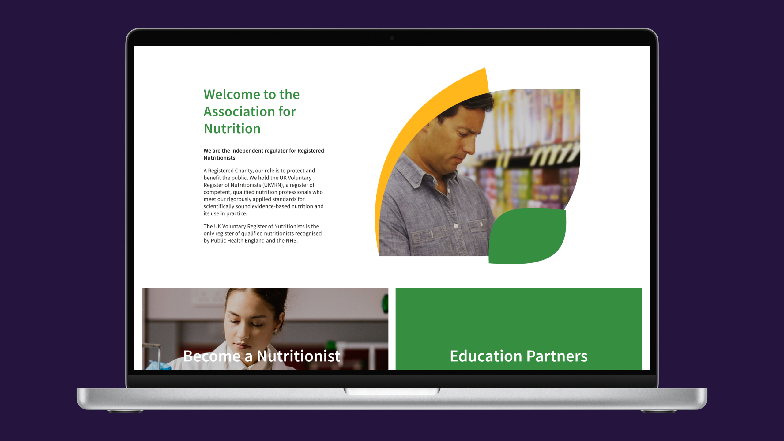 Association for Nutrition on desktop