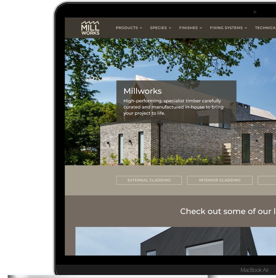 Millworks on laptop - using pay per click to drive new business growth