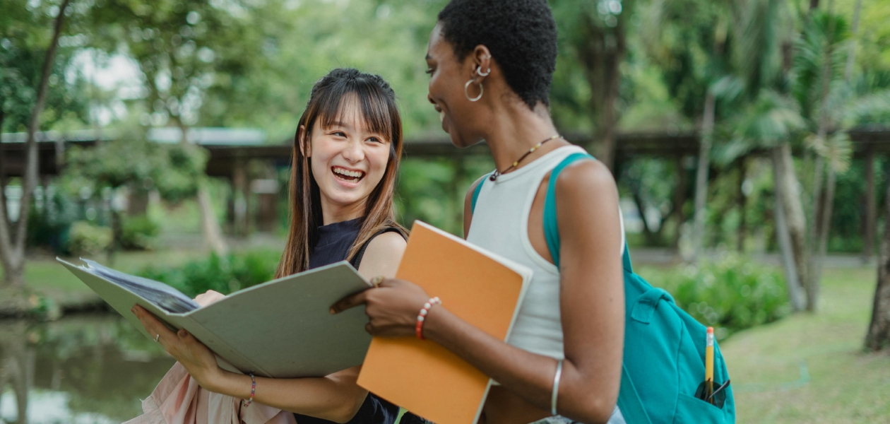 Laughing and smiling students