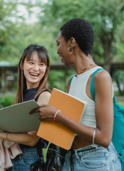Laughing and smiling students