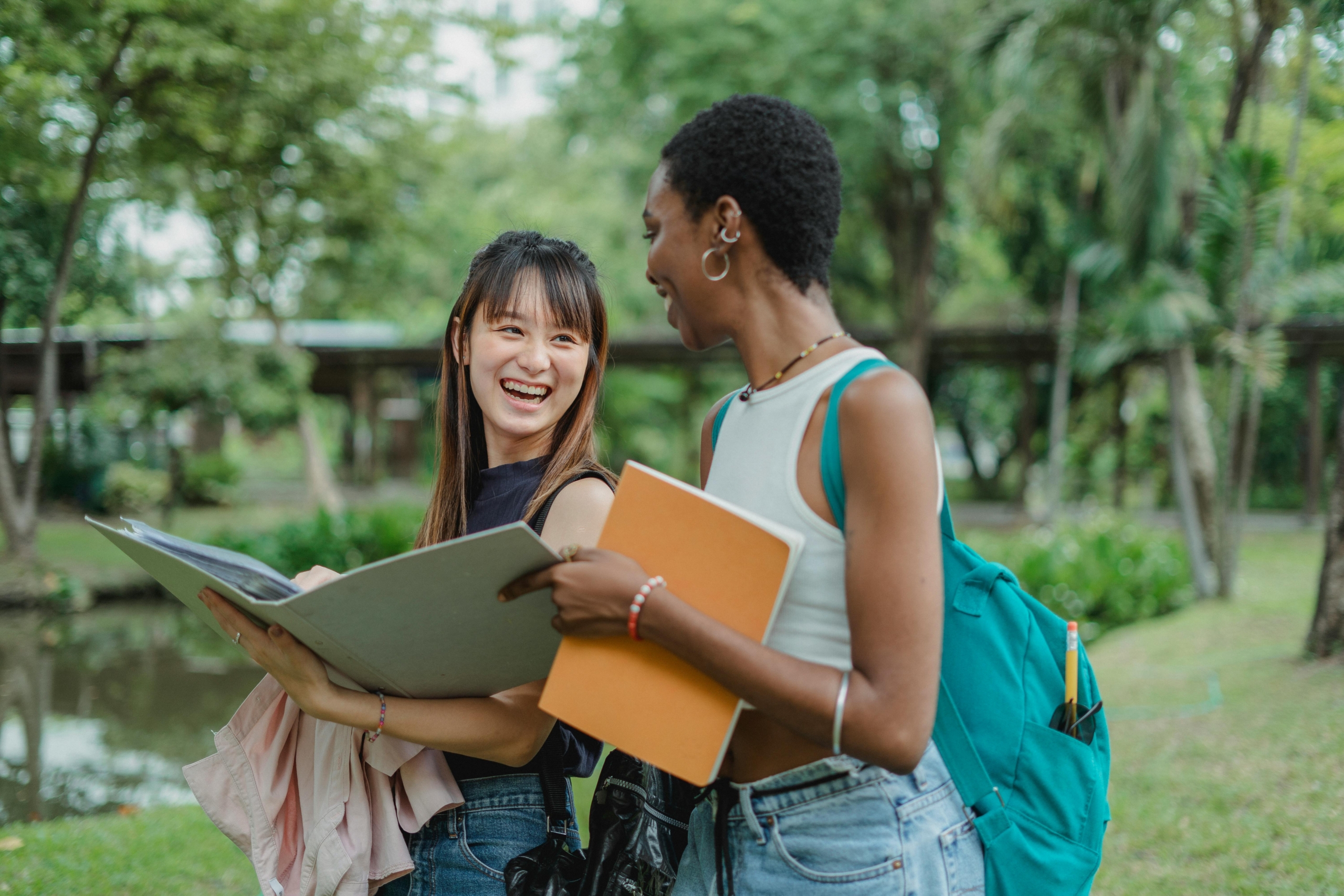 Laughing and smiling students