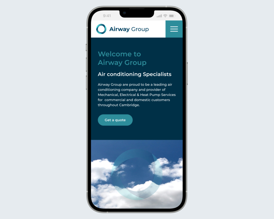 Airway Group homepage on mobile device