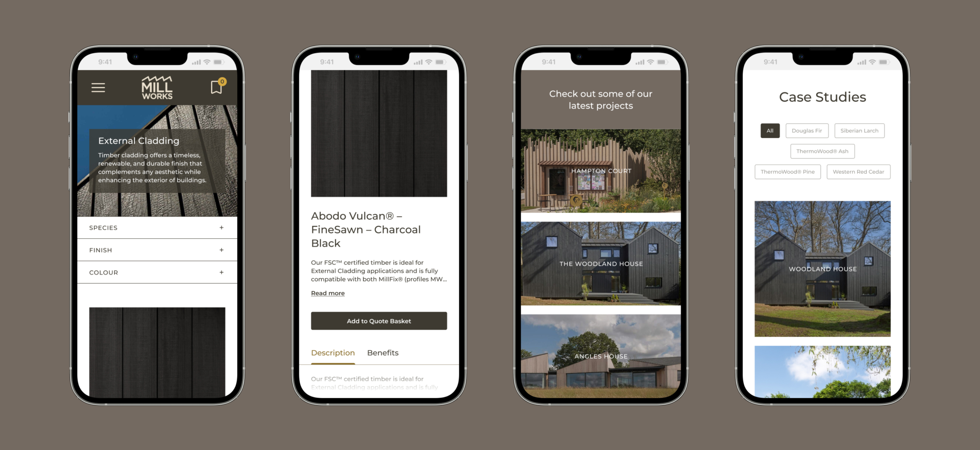 Millworks website on mobile carousel