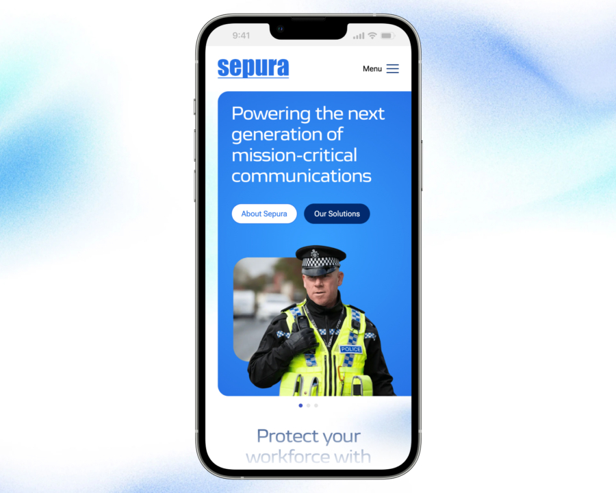 Sepura website on mobile device